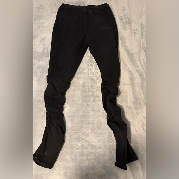 SHEIN Women's Black High Waist Split Hem Stacked Skinny Jeans - Picture 6 of 8